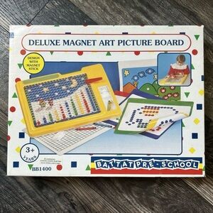 Vintage Deluxe Magnet Art Picture Board Colorful Hand Eye Coordination Ages 3+